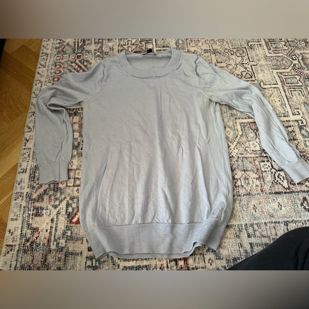 Pale blue / periwinkle 3/4 sleeved crewneck sweater from JCrew